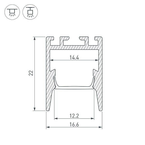 Профиль PDS-ZM-COMFY-2000 ANOD BLACK (Arlight, Алюминий) Lednikoff