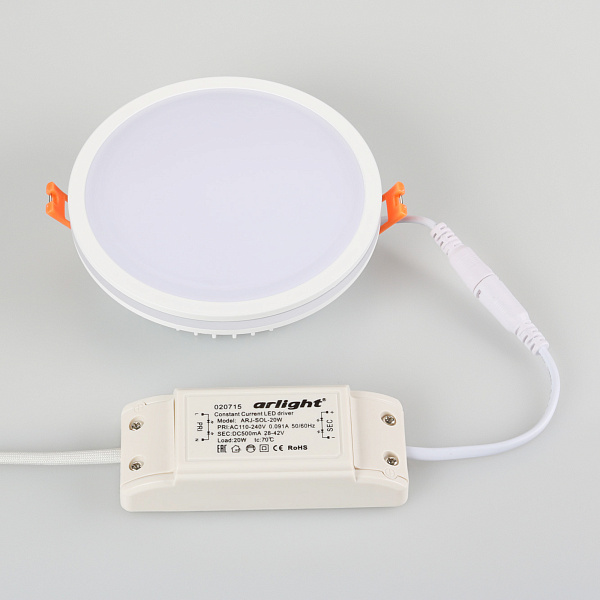 Светодиодная панель LTD-135SOL-20W Warm White (Arlight, IP44 Пластик, 3 года) Lednikoff