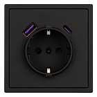 Механизм розетки с USB зарядкой SCT-NOBE-MUAC-SFPL-BK (230V, 16A) (Arlight, Черный оникс) Lednikoff