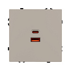 Механизм розетки с быстрой USB зарядкой SCT-NOBE-MUAC-SFPL-FC-CA (65W, QC3) (Arlight, Кашемир) Lednikoff