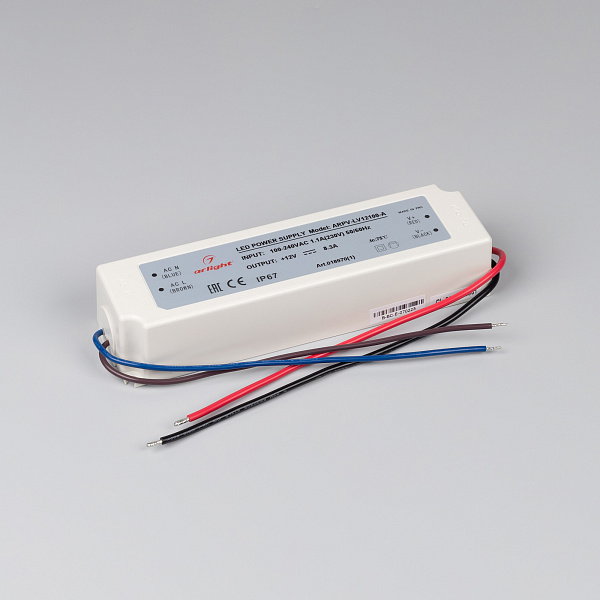 Блок питания ARPV-LV12100-A (12V, 8.3A, 100W) (Arlight, IP67 Пластик, 3 года) Lednikoff