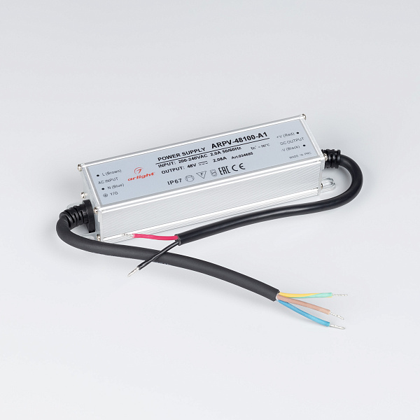 Блок питания ARPV-48100-A1 (48V, 2.08A, 100W) (Arlight, IP67 Металл, 3 года) Lednikoff