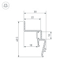 Профиль STRETCH-SHADOW-2000 BLACK (A2-CONTOUR-PRO) (Arlight, Алюминий) Lednikoff