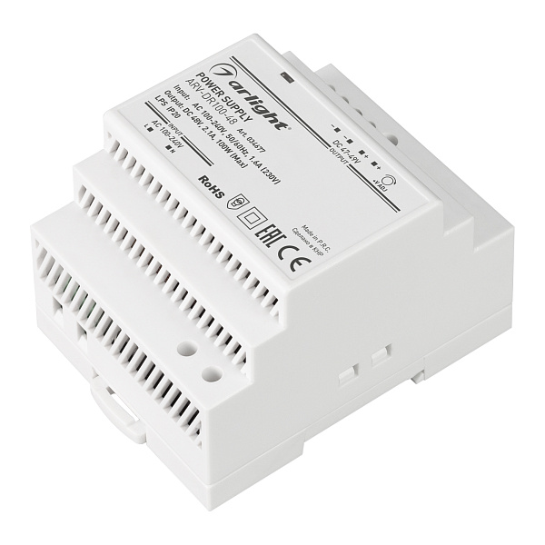 Блок питания ARV-DR100-48 (48V, 2.1A, 100W) (Arlight, IP20 DIN-рейка) Lednikoff