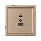 Механизм USB розетки SCT-TENDO-MUAC-PL-GD (5V, 3A, QC3) (Arlight, Песочный) Lednikoff