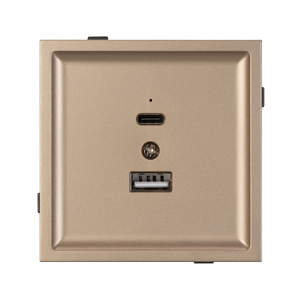 Механизм USB розетки SCT-TENDO-MUAC-PL-GD (5V, 3A, QC3) (Arlight, Песочный) Lednikoff