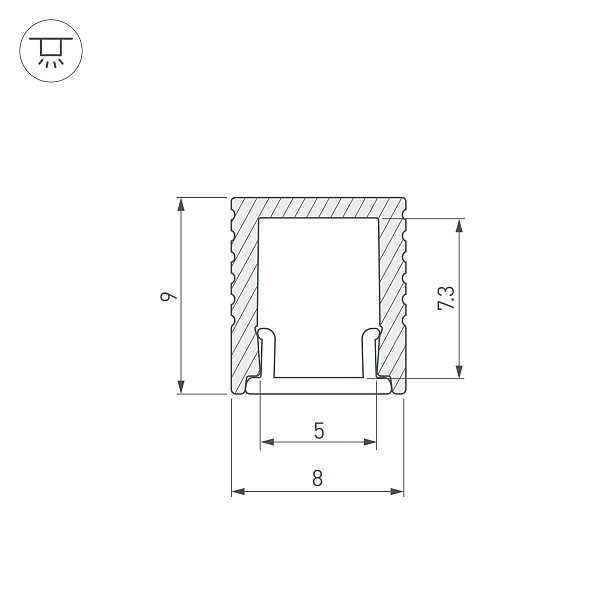 Профиль SL-MINI-8-2000 ANOD BLACK (Arlight, Алюминий) Lednikoff