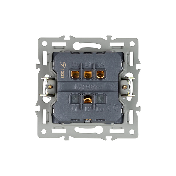 Механизм выключателя двухклавишный непроходной SWT-MK02-PL-BK (250V, 16A) (Arlight, -) Lednikoff