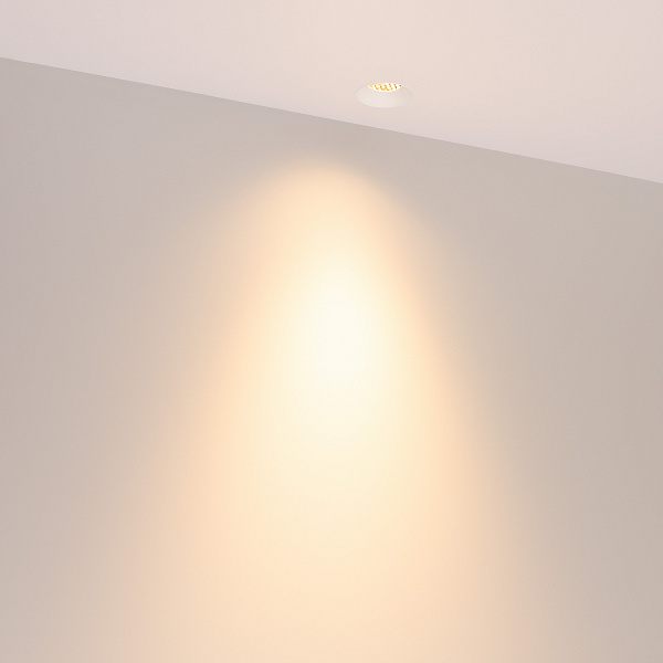 Светильник безрамочный DL-INTRAL-R39-6W Warm3000 (Белый RAL9003, 50 deg, 230V) (Arlight, IP20 Металл, 5 лет) Lednikoff