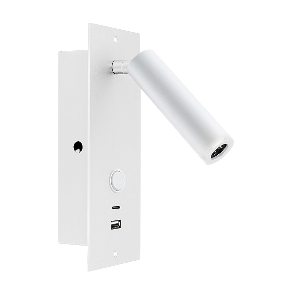 Светильник SP-BED-CHARGE-BUILT-S80x230-3W Warm3000 (WH, 20 deg, 230V, USB-A, USB-C) (Arlight, IP20 Металл, 3 года) Lednikoff
