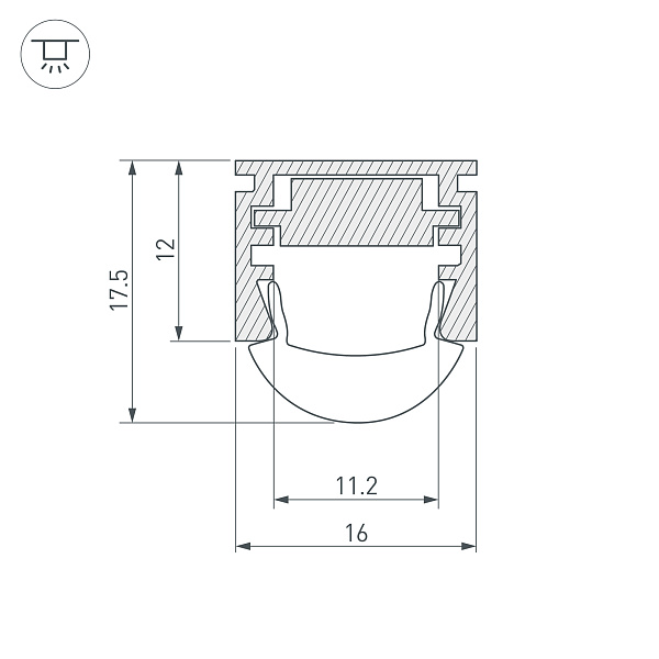 Профиль PDS-REGULOR-2000 ANOD (Arlight, Алюминий) Lednikoff