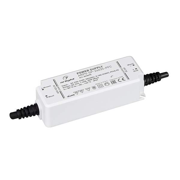 Блок питания ARPV-SP-24035-PFC (24V, 1.45A, 35W) (Arlight, IP67 Пластик, 5 лет) Lednikoff