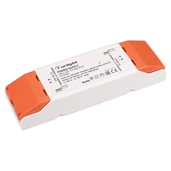 Блок питания ARJ-SP-71700-PFC (50W, 48-71V, 700mA) (Arlight, IP20 Пластик, 5 лет) Lednikoff