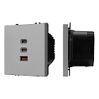 ARL NOBE USB Розетка тип А+С+С софт-тач никель SCT-MUACC-SFPL-FC-IS (65W, QC3) (Arlight, -) Lednikoff