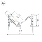 Профиль SL-BEVEL-W32-F-2000 ANOD  (Arlight, Алюминий) Lednikoff