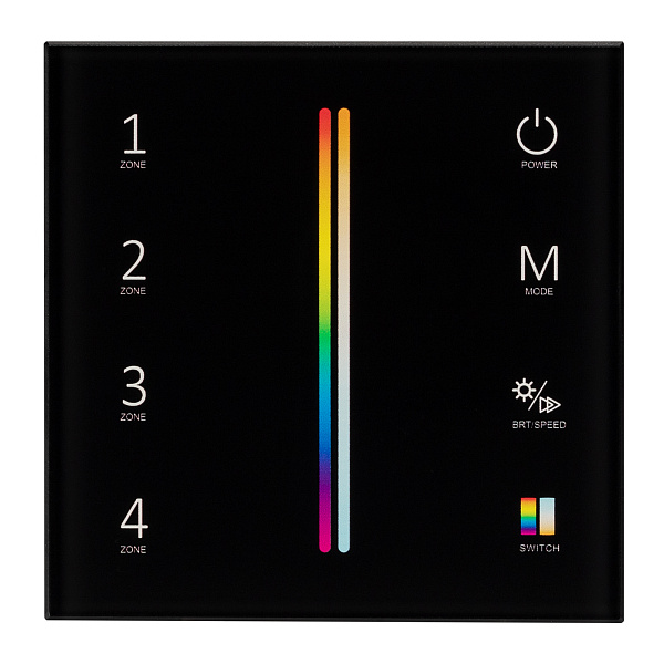 Панель Sens SMART-P55-MULTI Black (3V, 4 зоны, 2.4G) (Arlight, IP20 Пластик, 5 лет) Lednikoff
