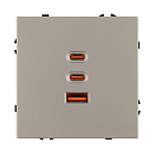 Механизм розетки с быстрой USB зарядкой SCT-NOBE-MUACC-SFPL-FC-CA (65W, QC3) (Arlight, -) Lednikoff