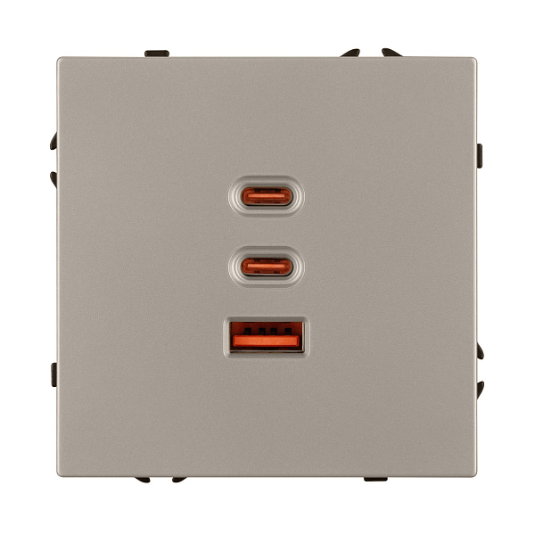 Механизм розетки с быстрой USB зарядкой SCT-NOBE-MUACC-SFPL-FC-CA (65W, QC3) (Arlight, -) Lednikoff
