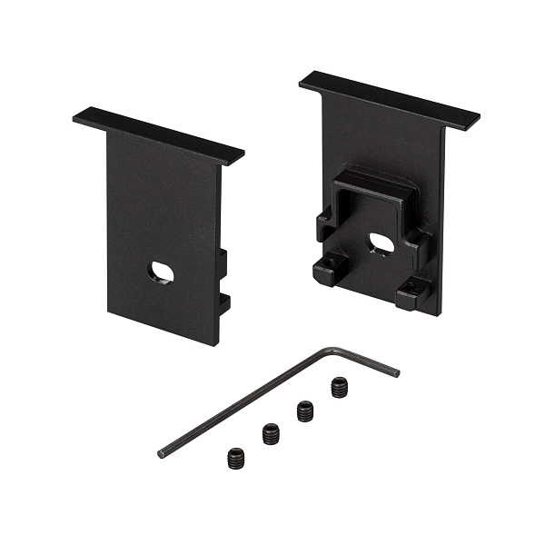 Заглушка SL-COMFORT-2542-F BLACK c отверстием (Arlight, Металл) Lednikoff