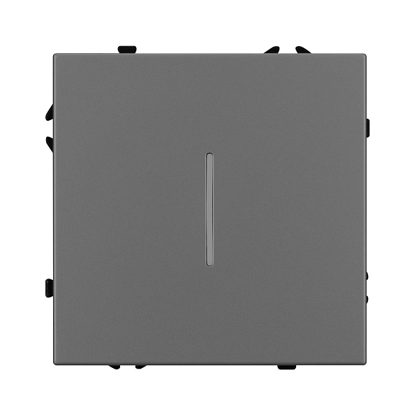 Механизм выключателя одноклавишный проходной LED SWT-NOBE-MKP1-SFPL-L-GR (230V, 10A) (Arlight, Серый базальт) Lednikoff