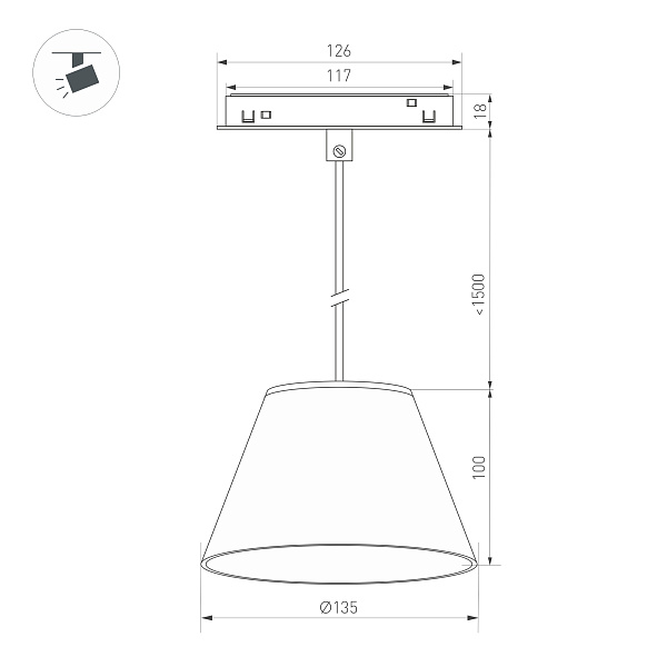 Светильник MAG-ORIENT-OLLAS-HANG-5W Warm3000 (BK-GR, 80 deg, 48V) (Arlight, IP20 Гипс, 3 года)