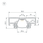 Профиль STRETCH-20-CEIL-D-CENTER-2000 BLACK (Arlight, Алюминий) Lednikoff