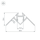 Профиль ARH-DECORE-S12-INT-2000 ANOD внутренний (Arlight, Алюминий) Lednikoff