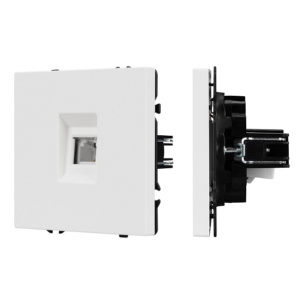 Механизм телефонной розетки SCT-NOBE-MTL1-SFPL-WH (RJ-11, 4C) (Arlight, Белый кварц) Lednikoff