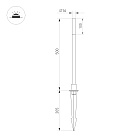 Светильник KT-CANNA-L500-1W Warm3000 (DG, 110 deg, 24V) (Arlight, IP65 Металл, 3 года) Lednikoff