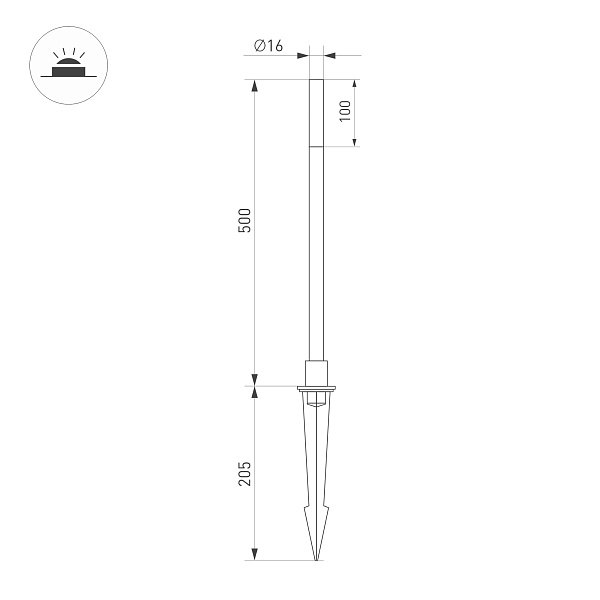 Светильник KT-CANNA-L500-1W Warm3000 (DG, 110 deg, 24V) (Arlight, IP65 Металл, 3 года) Lednikoff