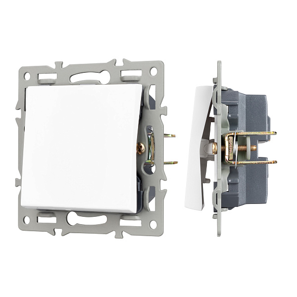 Механизм выключателя одноклавишный проходной SWT-MKP1-PL-WH (250V, 16A) (Arlight, -) Lednikoff