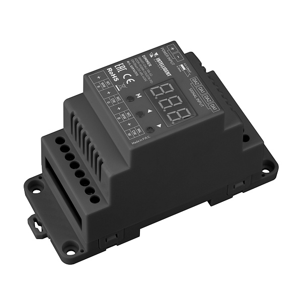 INTELLIGENT ARLIGHT Диммер SMART-DALI-104-62-ADDR-RGBW-DT6/DT8-PD-DIN Black (12-48V, 4x5А) (IARL, IP20 Пластик, 5 лет) Lednikoff