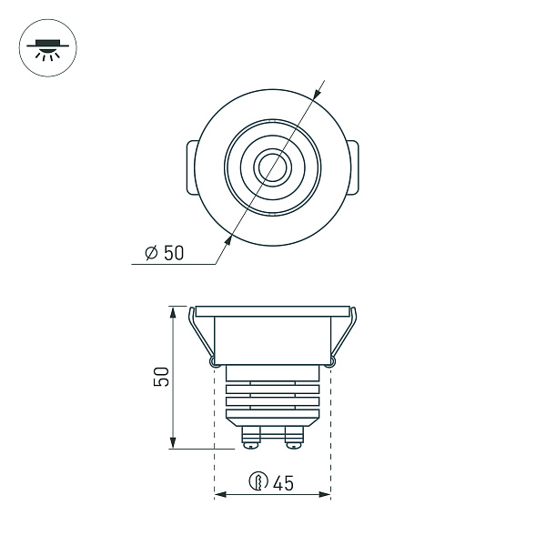 Светодиодный светильник LTM-R50WH 5W Day White 25deg (Arlight, IP40 Металл, 3 года) Lednikoff