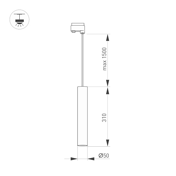 Светильник LGD-PIPE-TRACK-HANG-4TR-R50-9W Day4000 (WH, 40 deg, 230V) (Arlight, IP20 Металл, 3 года)