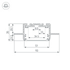 Профиль SL-LINIA55-FANTOM-2500 ANOD (Arlight, Алюминий) Lednikoff