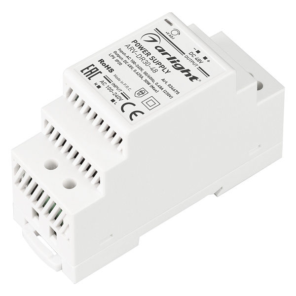 Блок питания ARV-DR30-48 (48V, 0.6A, 30W) (Arlight, IP20 DIN-рейка) Lednikoff