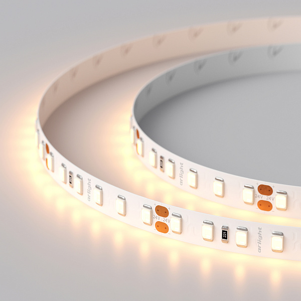 Светодиодная лента RT 2-5000 24V Warm2400 2x (2835, 600 LED, PRO) (Arlight, 14.4 Вт/м, IP20) Lednikoff