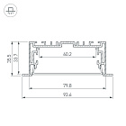 Профиль с экраном S2-LINIA94-F-2500 ANOD+OPAL (Arlight, Алюминий) Lednikoff