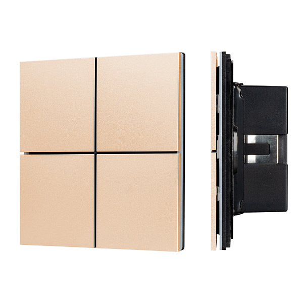 INTELLIGENT ARLIGHT Кнопочная панель KNX-304-23-IN Champagne (BUS, Frameless) (IARL, IP20 Металл, 2 года) Lednikoff