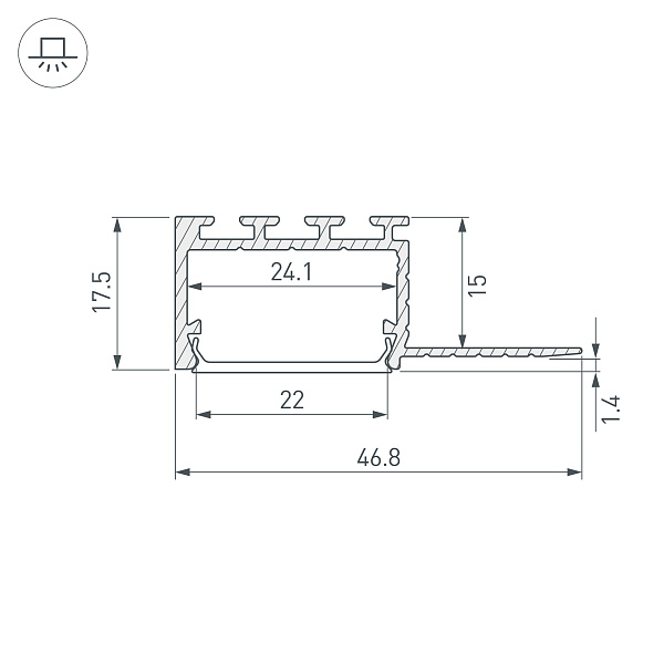 Профиль PLS-F-HIDE-EDGE-2000 (Arlight, Алюминий) Lednikoff