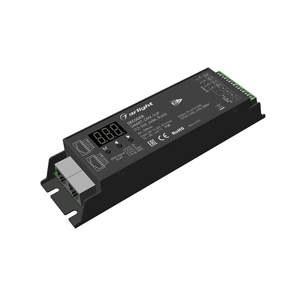Декодер SMART-DMX-SUF (12-36V, 4x8A, RJ45) (Arlight, IP20 Металл, 5 лет) Lednikoff