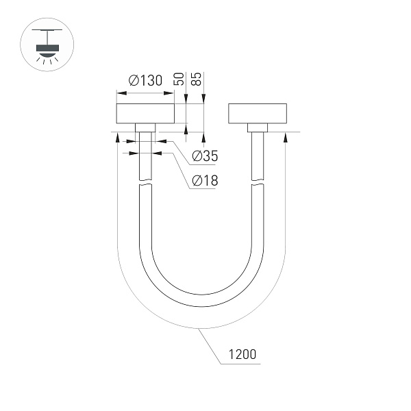 Светильник SP-TROPIC-SURFACE-R18-L1200-18W Warm3000 (GD, 360 deg, 230V) (Arlight, IP20 Пластик, 3 года) Lednikoff