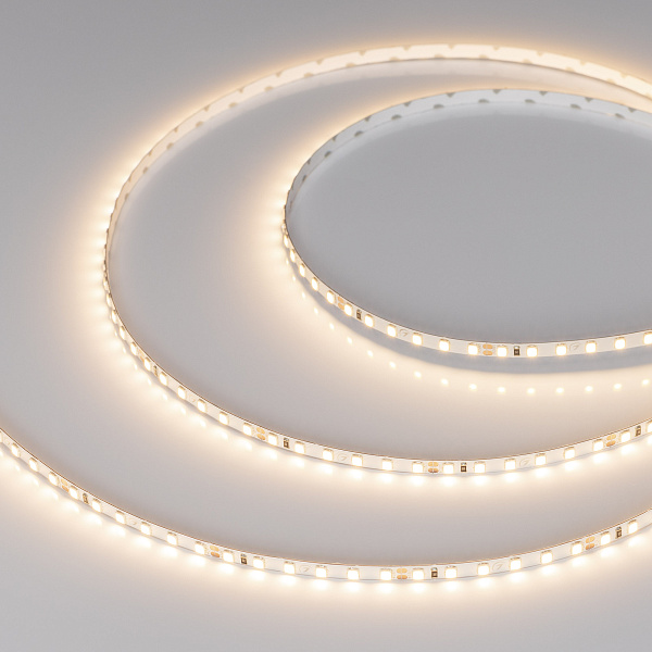 Светодиодная лента RT-A120-5mm 24V Warm3000 (9.6 W/m, IP20, 2835, 5m) (Arlight, узкая) Lednikoff