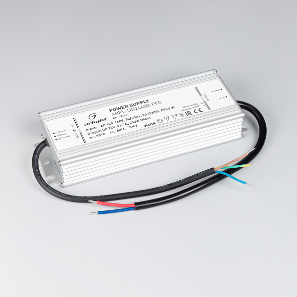 Блок питания ARPV-UH24400-PFC (24V, 16.7A, 400W) (Arlight, IP67 Металл, 7 лет) Lednikoff