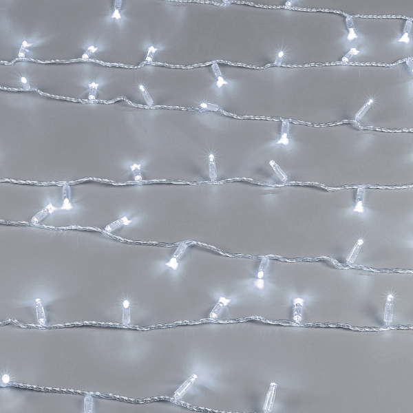 Светодиодная гирлянда ARD-STRING-CLASSIC-10000-CLEAR-100LED-FLASH WHITE (230V, 7W) (Ardecoled, IP65) Lednikoff