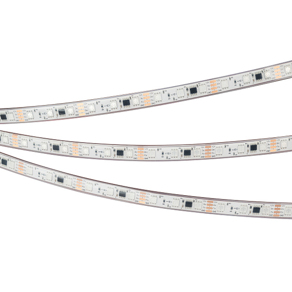 Светодиодная лента герметичная SPI-PFS-B60-12mm 12V RGB-PX3-BPT (12 W/m, IP68, 5060, 5m) (Arlight, бегущий огонь) Lednikoff