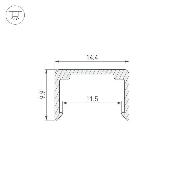 Профиль WPH-FLEX-1212-1000 ANOD (Arlight, Алюминий) Lednikoff