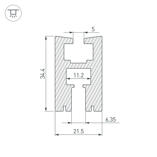 Профиль EX-2000 (Arlight, Алюминий) Lednikoff