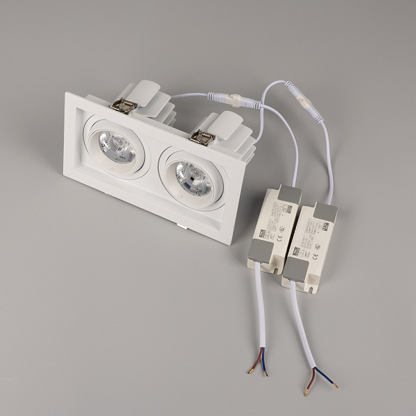 Светильник MS-VORTEX-BUILT-S210x117-2x20W Warm3000 (WH-WH, 20 deg, 230V) (Arlight, IP20 Металл, 5 лет) Lednikoff