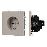 ARL NOBE Розетка зк со шторками софт-тач кашемир SCT-MEU-SFPL-CA (250V, 16A) (Arlight, -)